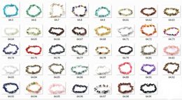 2019 hete verkoop vrouwen natuursteen zeven gekleurde grind natuurlijke kristal armband elastische armband multicolor mengen 20pcs / lot