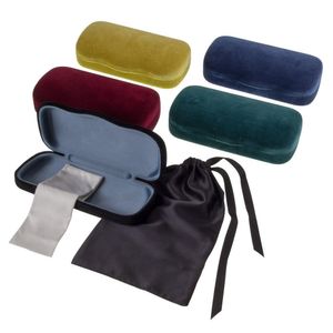 New Sunglasses Eyeglasses Case Black Green Red Blue Purple Velvet Clamshell Small Case Velvet case Sunglasses Hard Case Pouch Cleaning Cloth Frame Eye Glasses