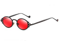 Lunettes de soleil rétro Steampunk Gothic Oval Frame Scarved Rock Sun Glasshes Fraîche Petites lunettes de métal 7 couleurs en gros