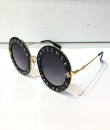 2019 Nuevo diseñador de marca de alta calidad Gafas de sol de lujo de lujo para mujeres Gafas de sol 0113s Gafas de sol redondas Gafas de Sol Mujer Lunette6989687