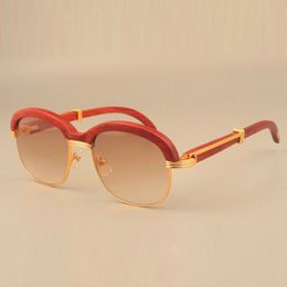 Lunettes de soleil à sourcils croisés en bois de couleur naturelle de haute qualité, lunettes de soleil haut de gamme à monture complète en bois 1116728 Taille 60-18-135mm