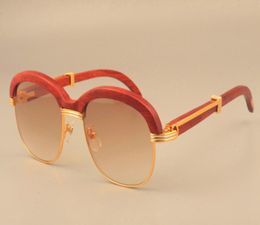 2019 nouvelles lunettes de soleil croisées en bois de couleur naturelle de haute qualité en bois plein cadre mode lunettes de soleil haut de gamme 1116728 Taille 603669764
