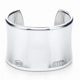 2019 nieuwe hoge kwaliteit zilver goedkope brede Geen zegel armband mode armband maat met doos en dastbag228g