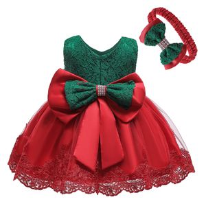 Robes pour bébés filles de 1 an, avec nœud, robe d'anniversaire, de noël, en dentelle papillon, nouvelle collection 2019