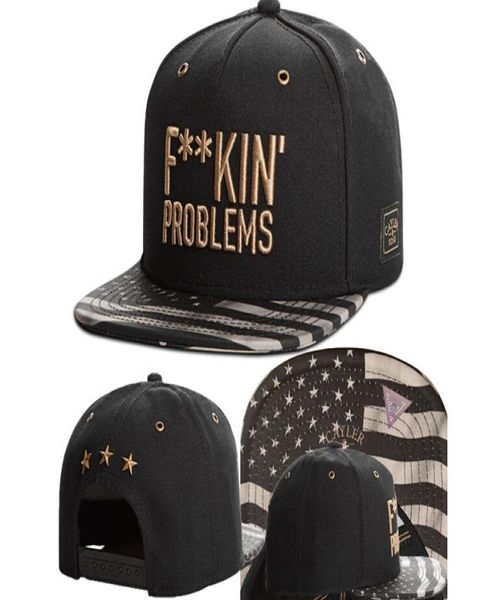 2019 nouveau InFashionCaps Cayler Sons Fkin Problèmes Noir Or Snapback CapDiscount Casquettes de baseball snapbacks bon marché Noël 7508732