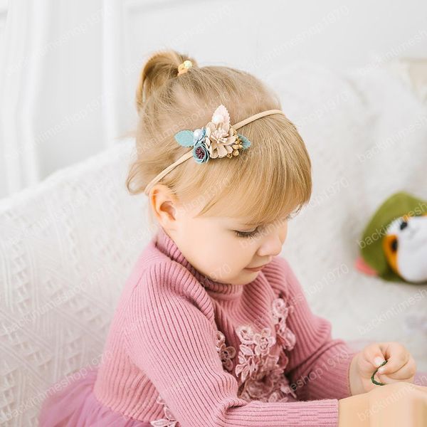 2019 nuevos accesorios para el cabello de bebé Ins, diadema de flores de princesa para fiesta de cumpleaños, calidad de Boutique al por mayor de nailon
