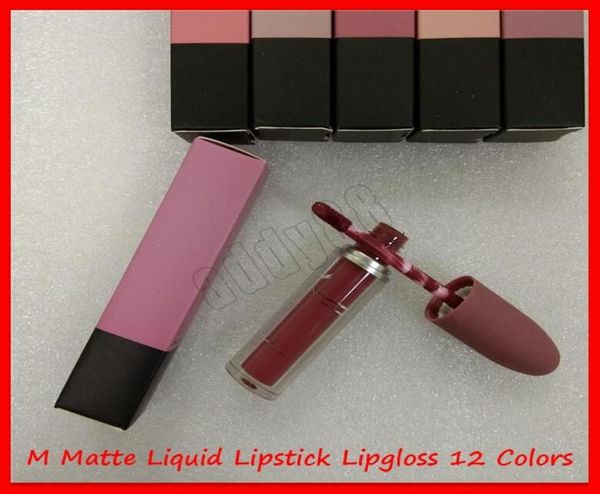 2019 Nuevo maquillaje de labios M Lápiz labial líquido mate Brillo de labios Selena Christmas Bullet Brillo de labios 12 colores 2526753