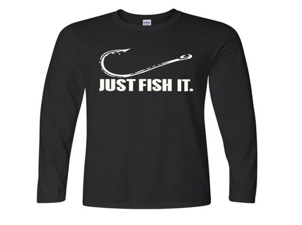 2019 Nueva camiseta de pesca de amor Moda para hombres Fish It Funny Fishing Angler Hook BaitTackle Camiseta de manga larga de algodón preencogida X12273005128