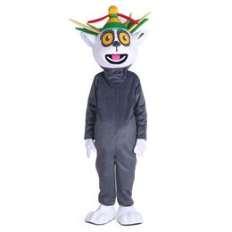 2019 nouveau Madagascar roi Julian lémurien lémuroïde lémuridés Costume de mascotte personnage de dessin animé Mascotte pour adulte Halloween271I