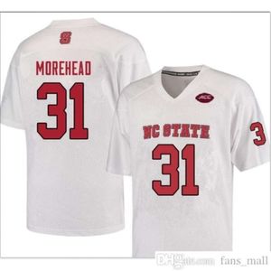 2019 NUOVO Man NC State Wolfpack Jarius Morehead # 31 vera maglia universitaria con ricamo completo taglia S-5XL o personalizzata con qualsiasi nome o numero maglia