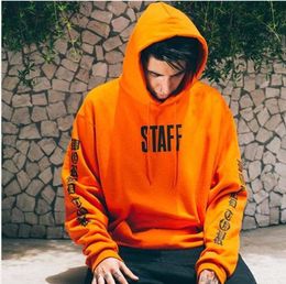 2019 New Men Hip Hip Hop Sweatshirts Algodón Black Naranja Carta Holded Masco de gran tamaño Capeto ropa High Street247676666