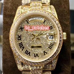 2019 Nouvelles montres masculines Ice Diamond Watch Gold Diamond Face Watch Diamond Strap Watch Automatic Mechanical Imperproof Watches239V