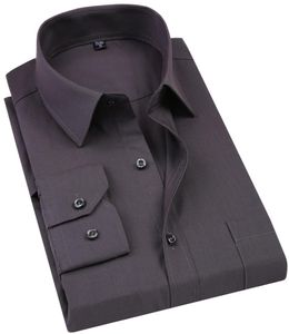 2019 Nieuwe Men039S overhirt shirt vaste kleur plus maat 8xl zwart wit blauw grijs chemise homme mannelijk zakelijke casual lange mouwen sh9163573