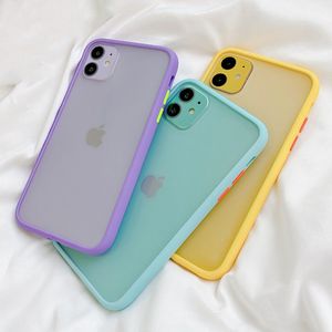 Menthe Simple Mat Bumper Téléphone étui pour iphone 11 Pro XR X XS Max SE 6S 6 8 7 Plus Antichoc Souple TPU Silicone Clair Housse