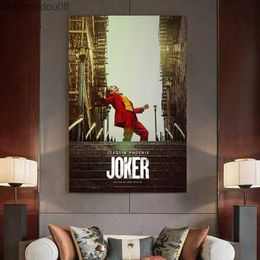 2019 nueva película Joker lienzo póster Joker origen película arte impresiones cómics decoración de pared imágenes payaso Joaquin Phoenix película carteles L230704