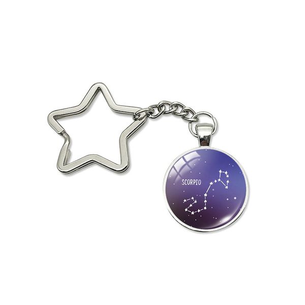 2019 nouvelle nébuleuse galaxie signes du zodiaque étoile porte-clés étoiles éblouissantes signe d'horoscope bijoux faits à la main cadeaux pour les enfants
