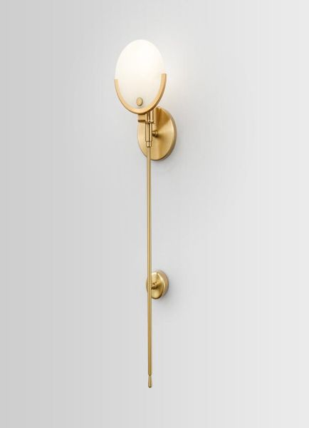 2019 nuevo Loft nórdico vidrio dorado dormitorio LED luz de pared arte minimalista cabecera pared del pasillo aplique 2141379