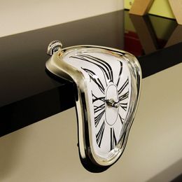 2019 nouveau roman surréaliste fusion déformée horloges murales surréaliste Salvador Dali Style montre murale décoration cadeau maison jardin 1008286j