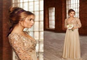 2019 Nieuwe feestjurken Mode Elegante Top 34 Lange Mouwen Prom Jurken Kralen Chiffon Sexy Avondjurken Vestidos De F7178669