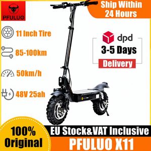 EU VOORRAAD Elektrische Scooter Nieuwe PFULUO X-11 Smart Kickscooter 1000W Motor 11 inch 2 wiel Board hoverboard skateboard 50km/h Max Snelheid Off-road Inclusief BTW