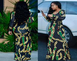 2019 nouvelles robes de bal imprimé africain traditionnel robe longue Dashiki élastique robes de soirée élégantes chaîne vintage imprimée plus size1440186