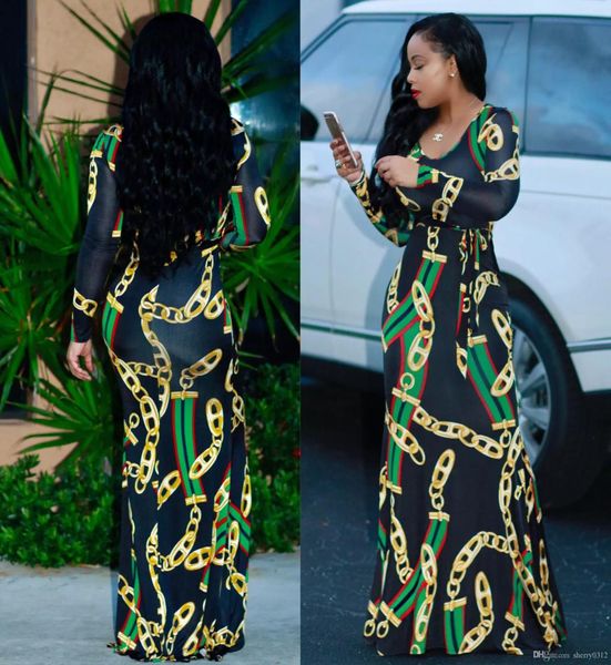 2019 nouvelles robes de bal imprimé africain traditionnel robe longue Dashiki élastique robes de soirée élégantes chaîne vintage imprimée plus size7965365