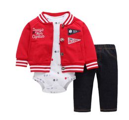 2019 New Red Boy Clothes 100 Coton Coat Pantsbaby Rober Automne Winter Sets 624 mois Bodys Infant Boys sets vêtements J19058500597