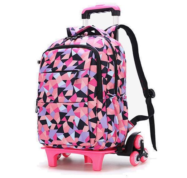 2019 Nouveaux sacs d'école amovibles Sacs d'école étanche pour les filles chariot sac à dos pour enfants sac à roues bagages de voyage mochilas y195597851
