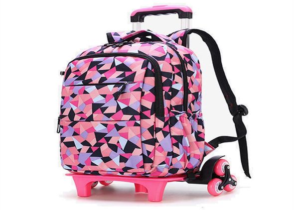 2019 Nouveaux sacs d'école amovibles Sacs d'école imperméables pour filles chariot sac à dos pour enfants sac à roues bagages de voyage Mochilas Y192013065