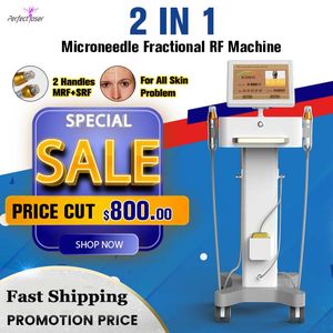 2023 Litteken Verwijdering Machine Microneedle Fractionele RF Huidverstrakking Acne Behandeling 2 Handvatten Striae Gezicht Lichaamsverzorging