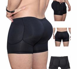 2019 nuevo Sexy Men039s caderas acolchadas ropa interior para hombres Boxers que mejoran la cadera almohadilla de esponja sudor transpirable ligero para hombres BoxersXXXL1390163