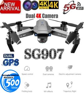 2019 Nouveau GPS de drone SG907 avec 4K HD Dual Camera Wide angle Wifi WiFi FPV RC Redable Quadcopter Professional Drones4456386