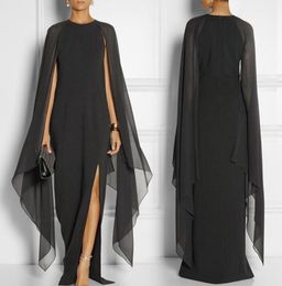 2019 Nouvelle Gaine En Mousseline De Soie Noire Africaine Robes De Soirée Élégantes Mère De Robe De Mariée Occasion Spéciale Robes De Soirée1337206