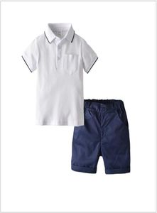2019 Nieuwe Summer Boys Clothing Sets Children Polo T -ShirtShorts 2pcs Set Kids Casual Suits Baby Boy Outfits 80120cm RetA1421626