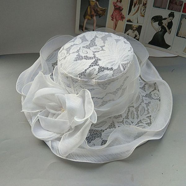 Nouveaux chapeaux d'été pour femmes Floral mariage Fedoras formel Kentucky Derby chapeaux large bord Sunhat plage église robe Fascinator