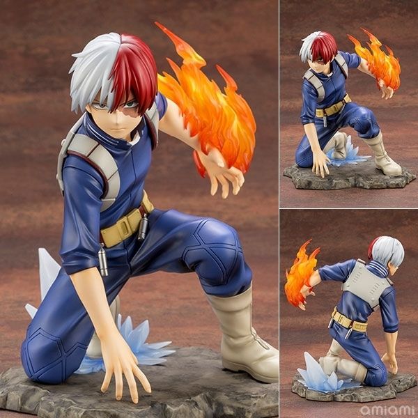 2019 Nouveau Super Hero Comic Anime Statue Boku no Hero Tomy ARTFX J Shoto Todoroki Figure Modèle Jouets figurine X0526