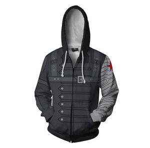 2019 Nieuwe sweatshirts jas kostuum Legion kleding winter soldaat 3D geprinte rits Hoodies tops3935494