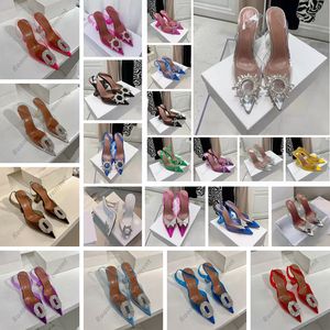 Zapatos de vestir de novia 7 cm 10 cm CAMELIA Begum bowknot mariposa PVC bombas tacones altos AMINA MUADDI sandalias con brillo de diamantes de imitación Zapato de cristal de mujer transparente