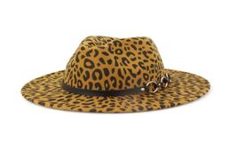 2019 neue Unisex Leopard Print Breite Krempe Wollfilz Fedora Hüte Männer Frauen Trilby Vintage Chapeau Mode Warme Sonne Panama kappe95206971814996