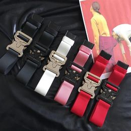 2019 nouvelle Version ALYX ceinture 130 cm montagnes russes bouton en métal toile Hip hop street wear ceinture de sécurité 243Y