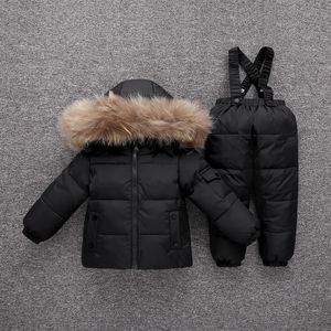 2019 nieuwe Winter donsjack kinderkleding set baby peuter meisje kinderkleding voor jongen parka Dikker jas sneeuw dragen skipak T191026