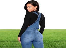 2019 New Women Denim Saut tronçon Ripped Stretch Dungares High Waist Long Jeans Pantalon Crayon Rompers Jumpsuit Blue Jeans Jumps Curchs J11887843