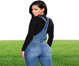 2019 New Women Denim Saut tronçon Ripped Stretch Dungarees High Waist Long Jeans Pantalon Crayon Rompers Jumpsuit Blue Jeans Jumps Curchs J17348818