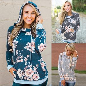 2019 nieuwe vrouwen bloemen camo hoodie met trekkings stijlvolle lente katoen casual hoodies voor vrouwen dame