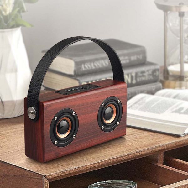 2019 nuevo altavoz de madera HIFI Bluetooth altavoces envolvente Mini altavoz inalámbrico de madera para teléfono ordenador envío gratis