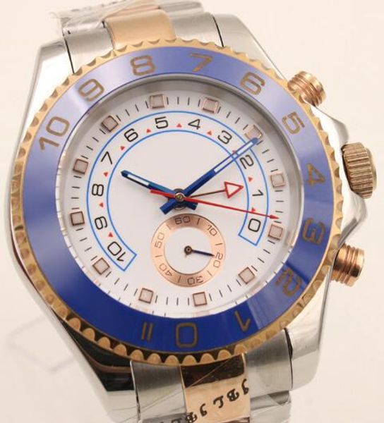 Relojes de pulsera para hombre Master Movimiento mecánico automático Dos tonos 44 mm Bisel de cerámica Cristal de zafiro 116681 Relojes masculinos
