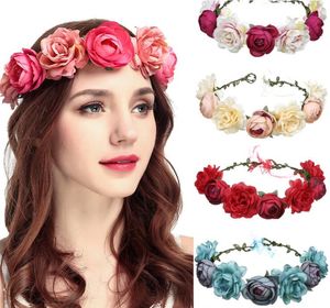 2019 Nouvel An Floral Couronne De Mode Fleur Bandeau pour Belles Filles Couronne Cheveux Accessoires Parti Élégant diademas para mujer GB613