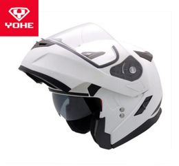 2019 NOUVEAU YOHE UNDRAPE FACE CASHET MOTORCYLE YH953 Double Lens Flip Up Motorbike Casques en ABS PC Lens Visor2141155