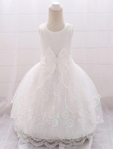 2019 Nouveau-né Vêtements Coton Robe De Baptême Pour Bébé Fille Robe Princesse Fille Robes 1er Anniversaire Fête Baptême Robe Fille Y1905762786