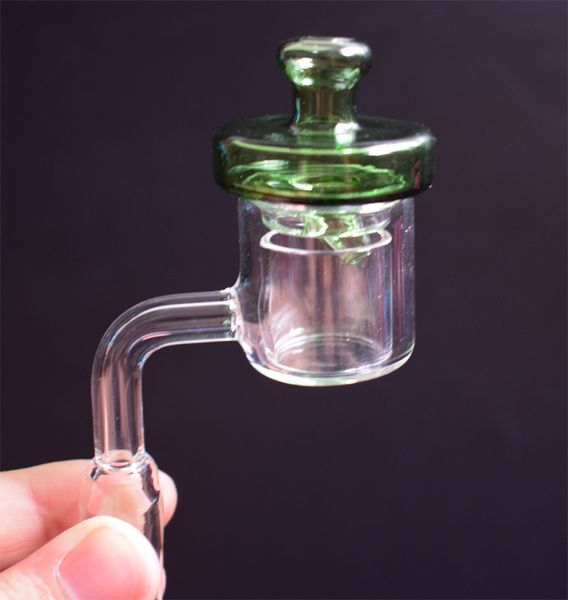 2019 Date 28mm OD Quartz Thermique Banger Nail Avec Coloré UFO Verre Bulle Carb Cap Pour Dab Rig Verre Tuyau D'eau Bong Accessoires